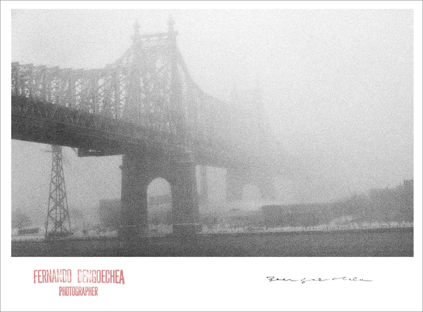FOGGY BRIDGE NYC - Giclee Print - Stamped and Signed